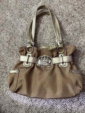 Kathy Van Zeeland Shoulder Bag with Gold Metallic Accents